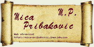 Mića Pribaković vizit kartica